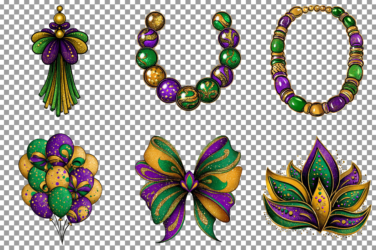 Mardi Gras Png Bundle Mardi Gras Cli, an Illustration by Sublimation Artist (Photo 4 of 6)