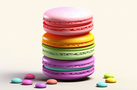macarons in pastel candy colors, a Food & Drink Photo by Virgo Studio