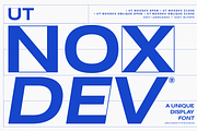 UT Noxdev - A Unique Display Font, a Sans Serif Font by Universitype (Thumbnail 1 of 13)