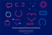 Happy Valentines Day neon pack, an Illustration by GapArt (Thumbnail 4 of 7)