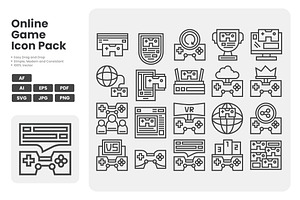 Online Game Icon Pack, an Outline Icon by erifqizeicon