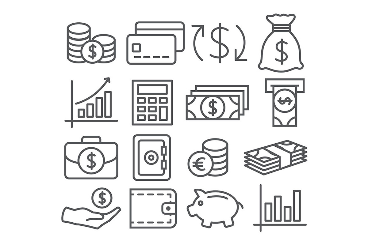 Money Line Icons, an Outline Icon by IhorZigor