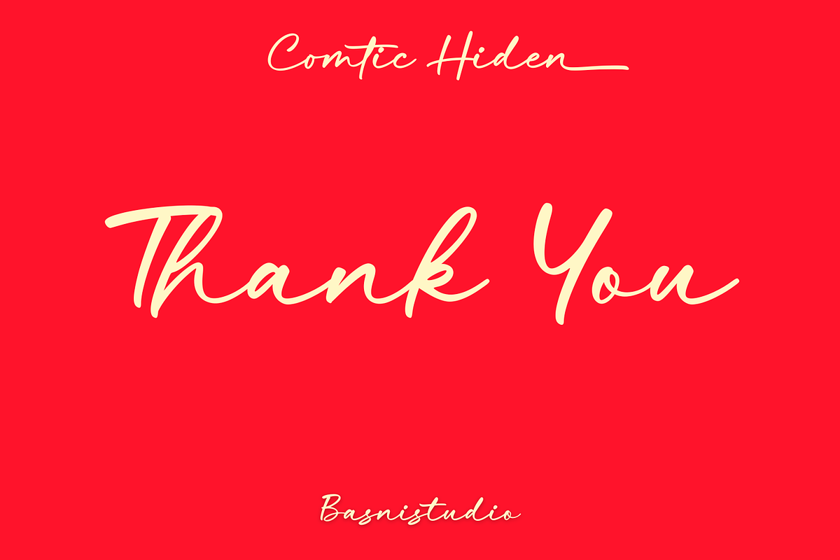 Comtic Hiden - Casual Handwritten Fo, a Handwritten Font by Basnistudio (Photo 16 of 16)
