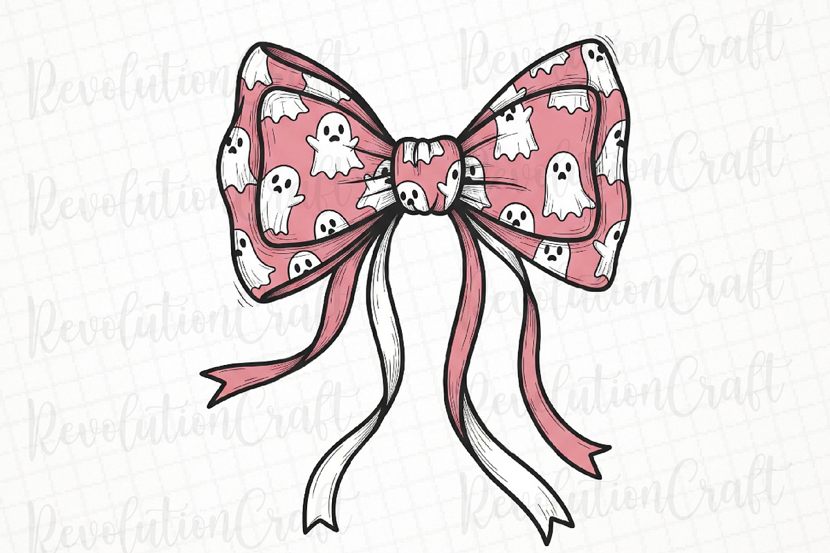 Halloween Pink Ghost Coquette Bow, an Illustration by OK Design (Photo 1 of 4)
