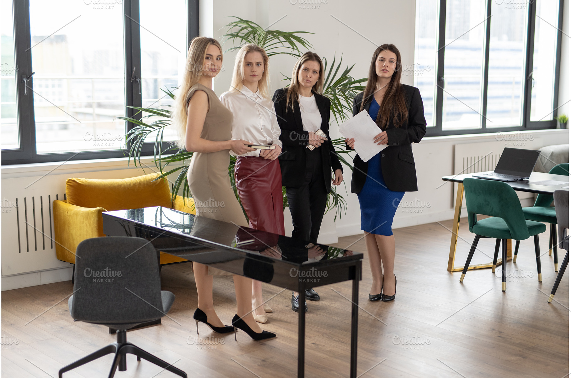 Four professional businesswomen, a Person Photo by undrey