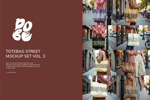 Totebag Street Mockup Set - Vol 3, a Merchandise Mockup by DOBE Studio