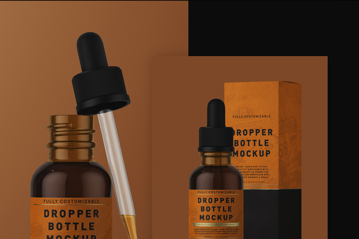 Dropper Bottle Mockup, a Packaging Mockup by HexenDesigns (Photo 2 of 11)