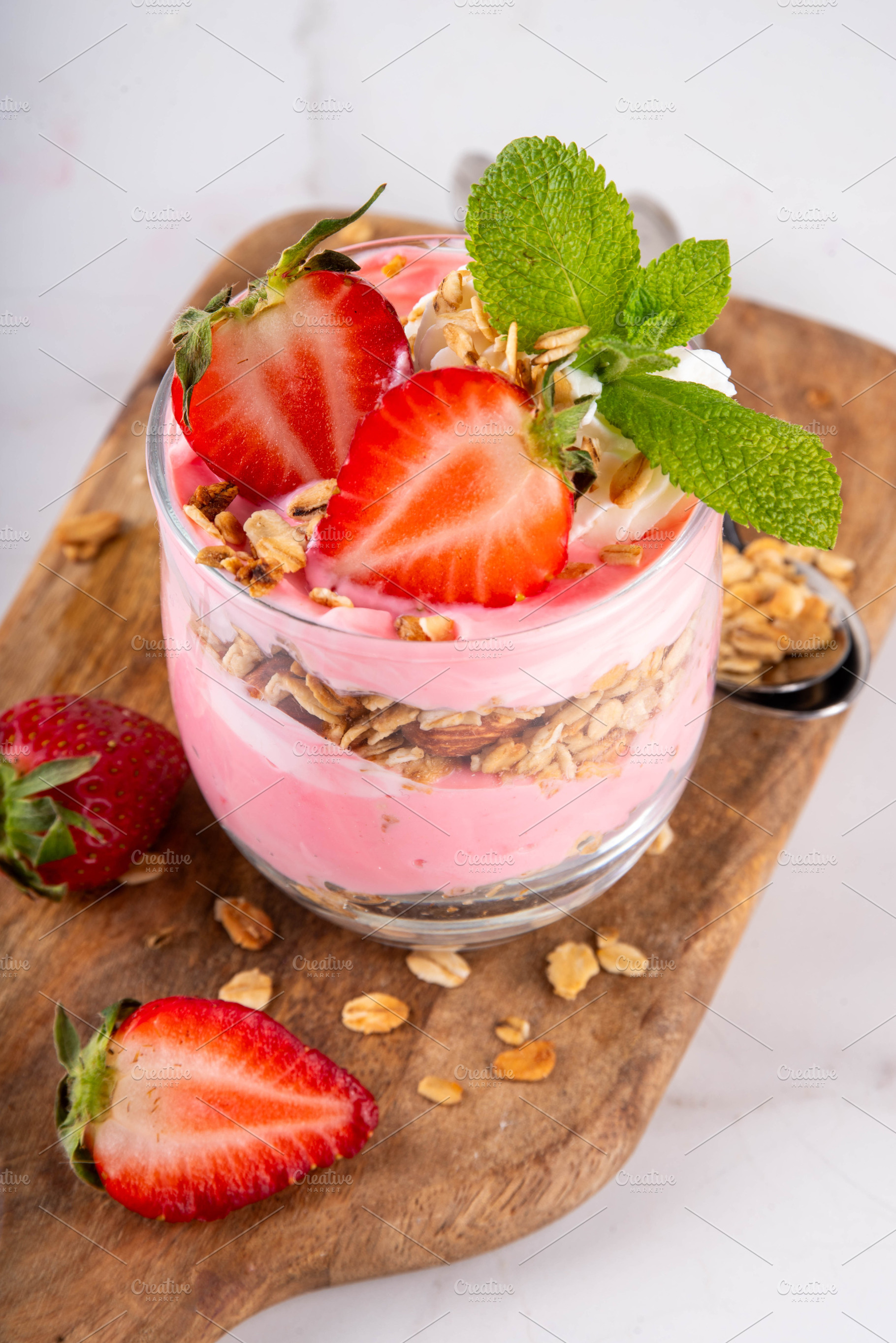 Strawberry, Granola and Yogurt Breakfast Parfait, a Food & Drink Photo by Rimma