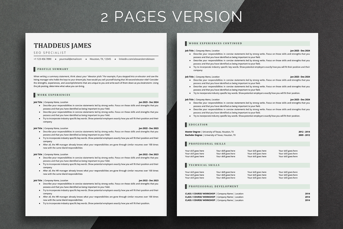 ATS Resume Template Google Docs, a Resume Template by bonadigitals (Photo 2 of 5)