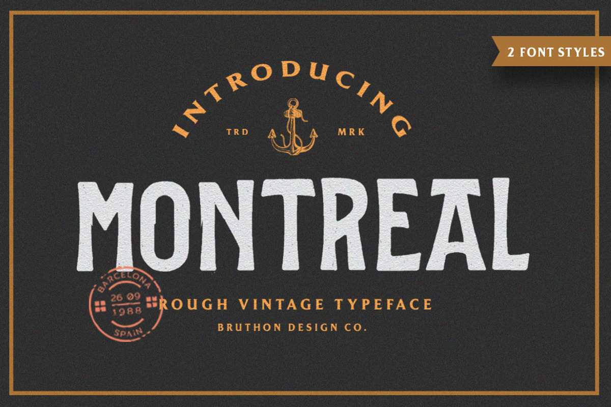 Montreal Vintage, a Sans Serif Font by Burnoth Design Co. (Photo 1 of 10)