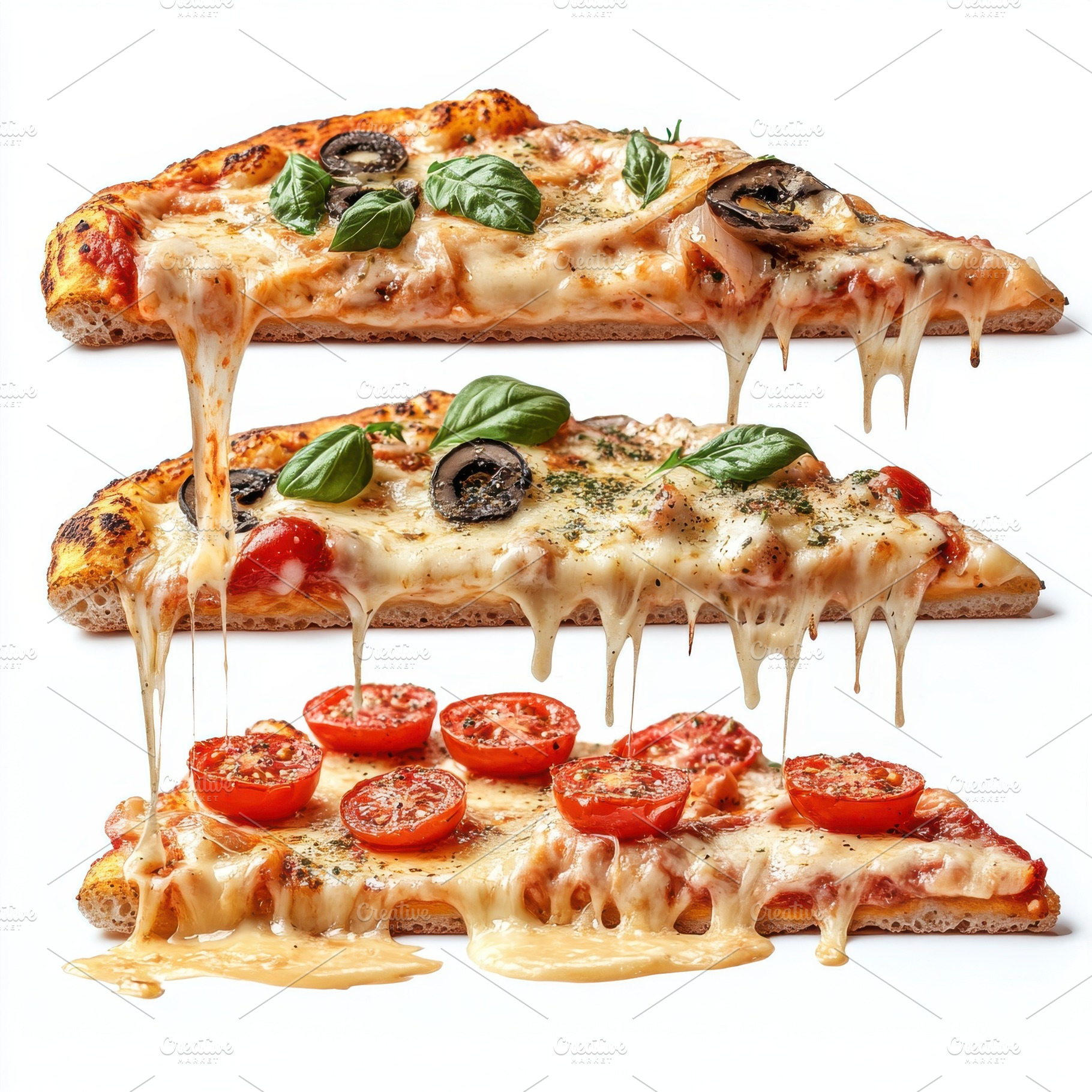 Set of delicious tasty a slice of pi, a Food & Drink Photo by Pixeness Studio
