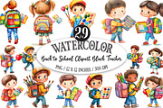 Back to School Clipart Black Teacher, a Seasonal Illustration by Designking (Thumbnail 1 of 5)