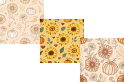 Sunflower & Pumpkin Heart Pattern, a Graphic by FloridPrintables (Thumbnail 3 of 6)