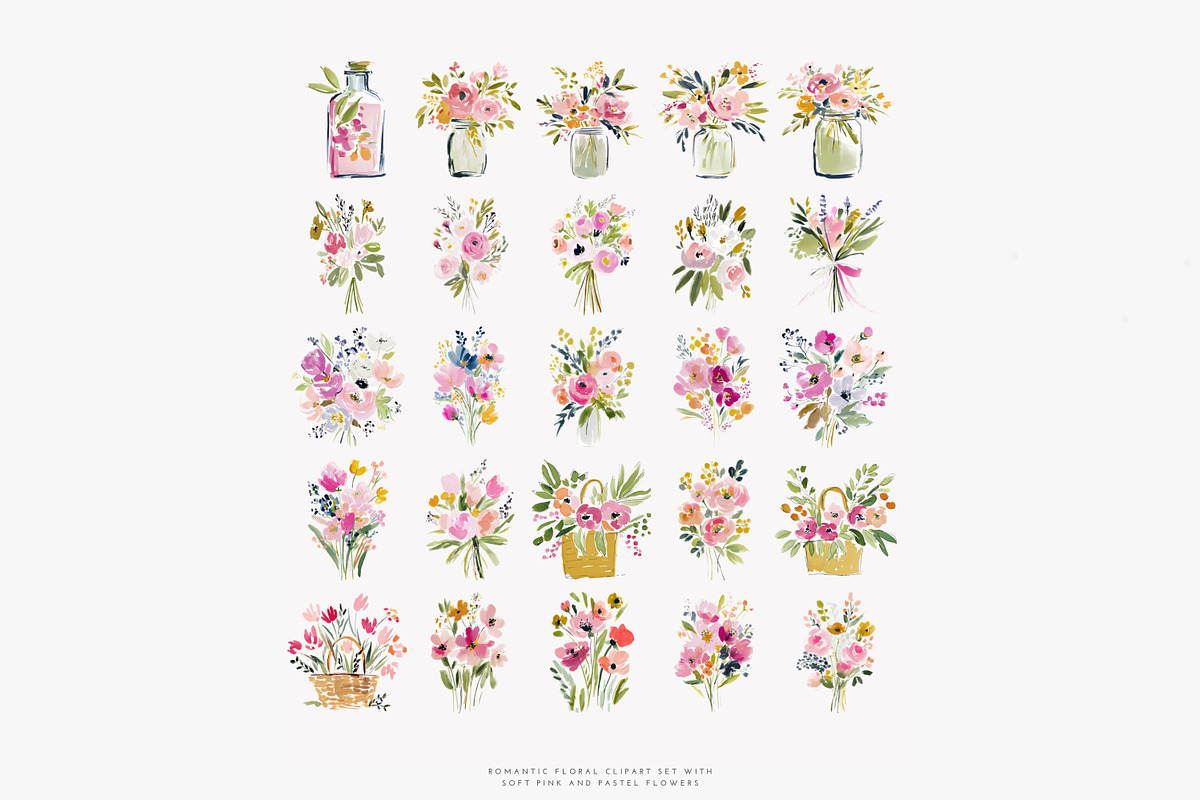 summer garden watercolor florals, a Decorative Illustration by Patishop Art (Photo 9 of 10)