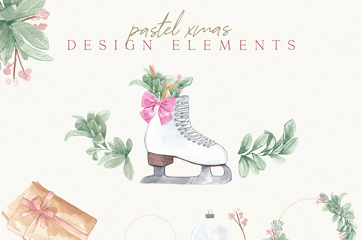 Christmas Watercolor Festive Clipart, an Animal Illustration by January Bloom (Photo 20 of 32)