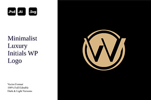 Minimalist Luxury Initials WP Logo