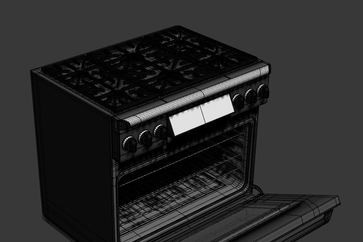 36 inch gas range cooker, a Furniture 3D Model by kjpargeterimages (Photo 7 of 12)