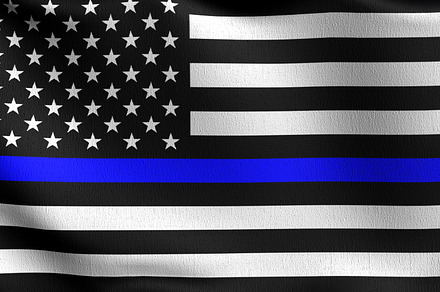 Blue lives matter. United States of America national flag blowin, a Photo by Tampatra
