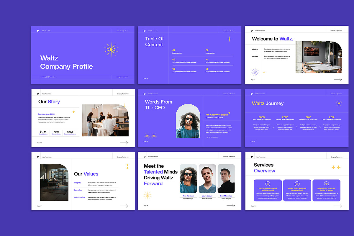 Purple Company Profile Keynote, a Presentation Template by Neermana (Photo 2 of 5)