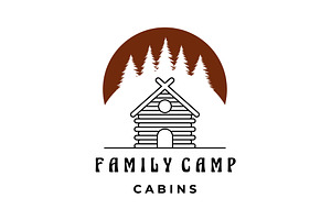 Cabin Line Art Logo Minimalist