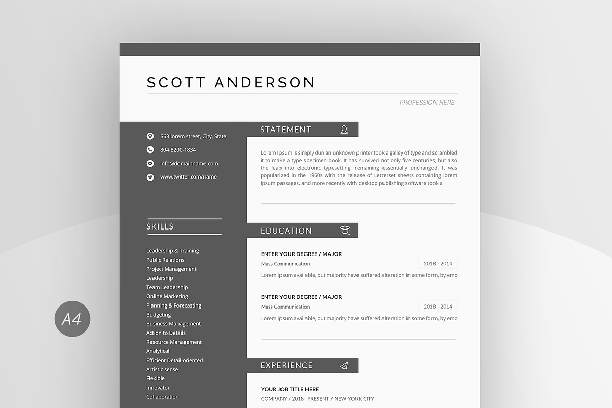 Resume / CV, a Resume Template by paulresume (Photo 1 of 5)