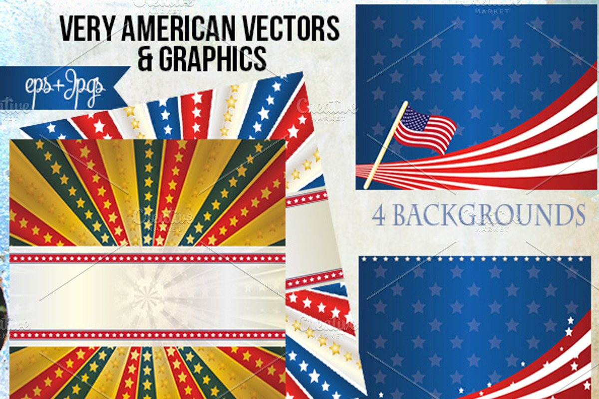 America Flag banners graphic Vectors preview 2
