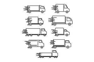 Delivery trucks transporting goods, a Transportation Illustration by pikepicture