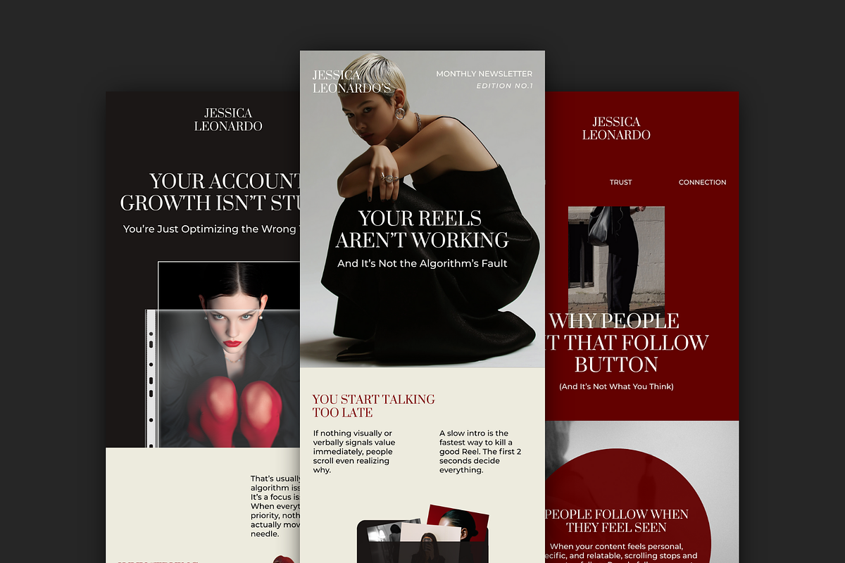 Red Social Media Manager Newsletters, an Email Template by Meraki Templates (Photo 4 of 9)