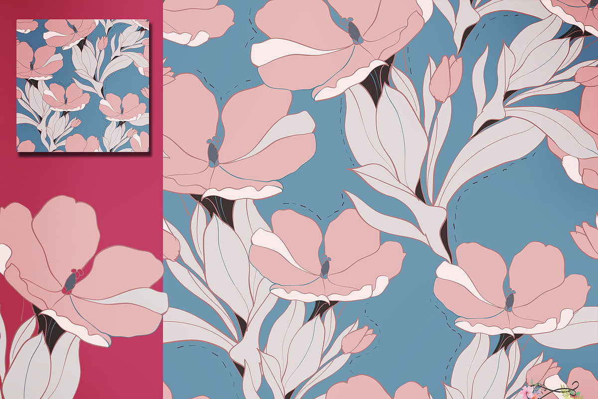 28 EPS/JPG flowers background., a Pattern Graphic by Theraphosath (Photo 3 of 15)