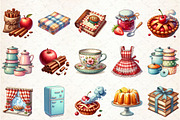 Retro Watercolor Kitchen Clipart, a Seasonal Illustration by Rose Art (Thumbnail 4 of 4)
