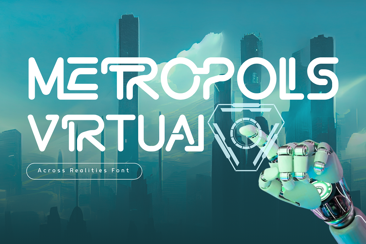 ACROSS REALITIES - FUTURISTIC FONT, a Sans Serif Font by 177Studio (Photo 4 of 8)