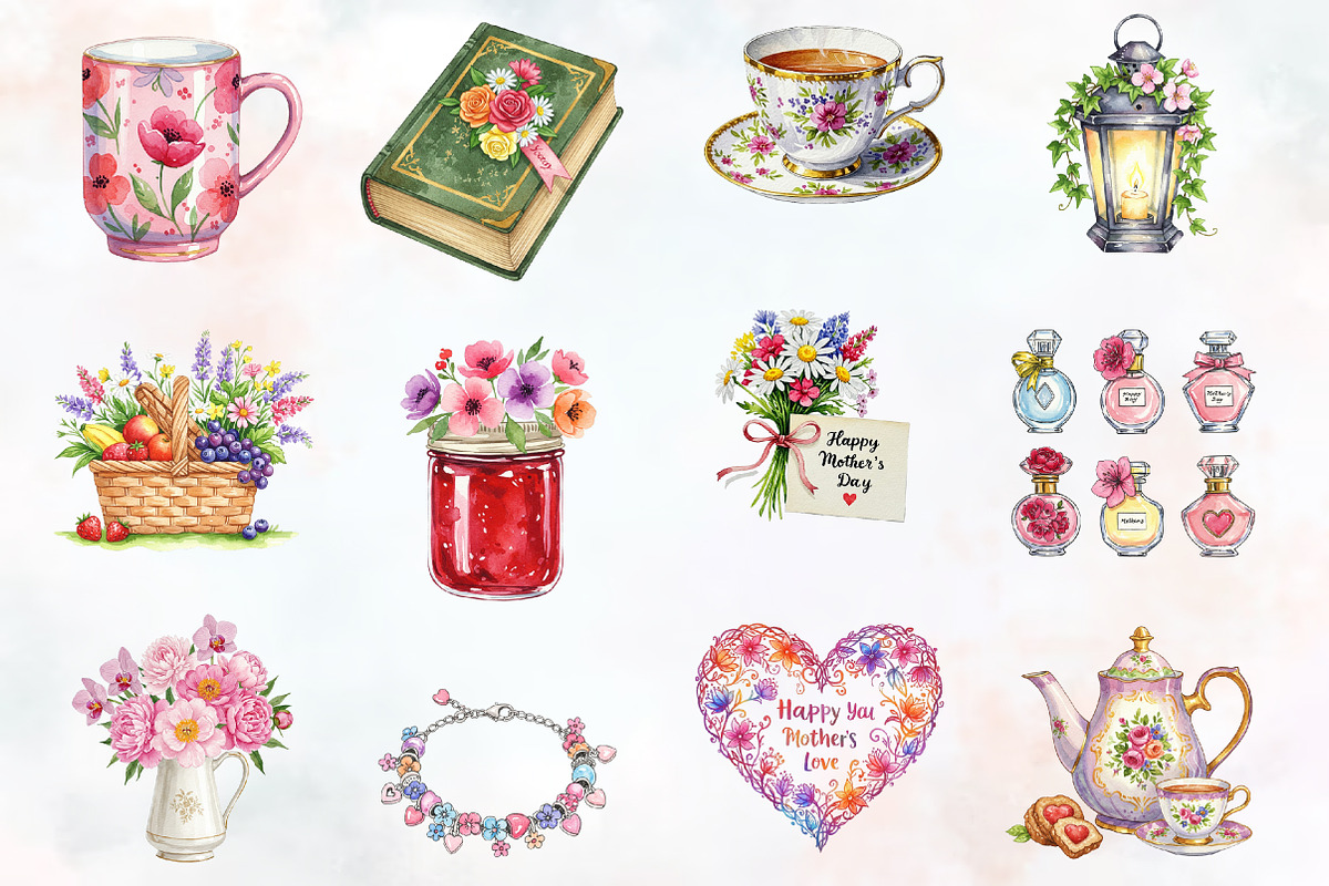 Charming Mother's Day Gift Clipart, a Seasonal Illustration by RobertsArt (Photo 6 of 7)