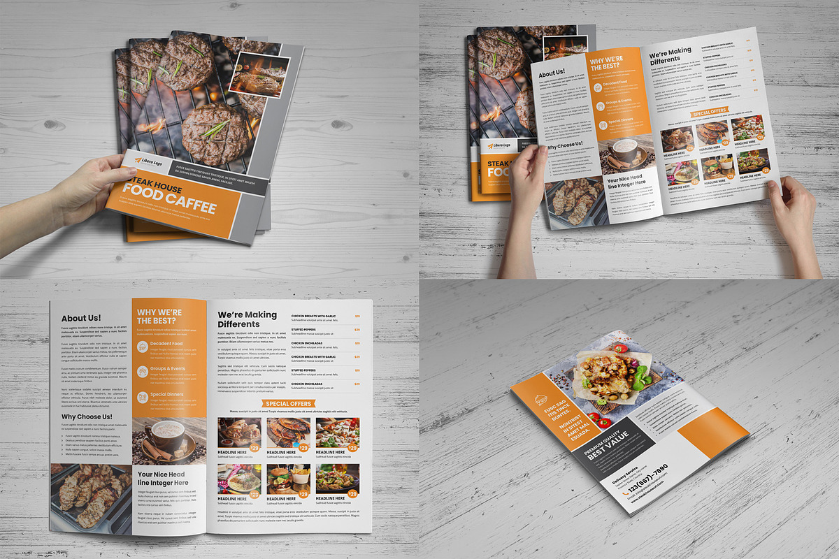 Food Menu Restaurant Brochure Bundle, a Brochure Template by Miyaji75 (Photo 2 of 12)