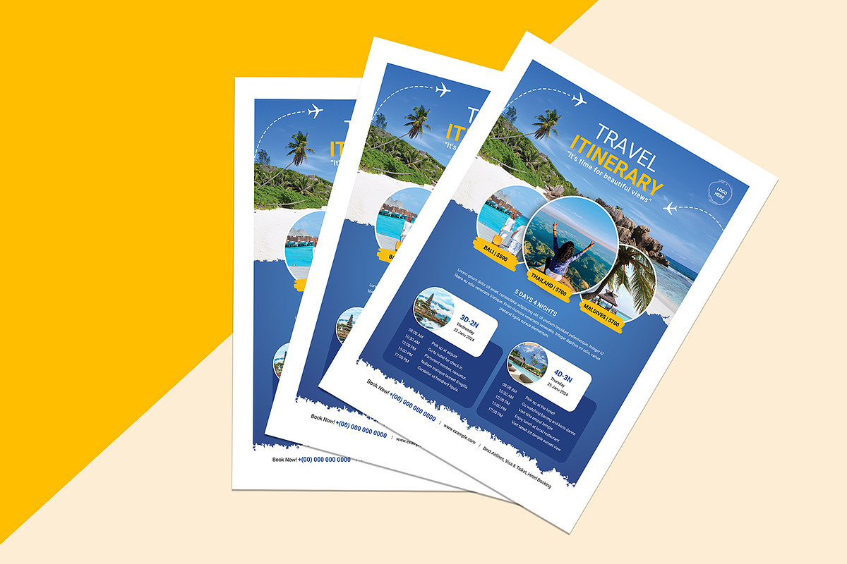 Travel Itinerary Flyer Template