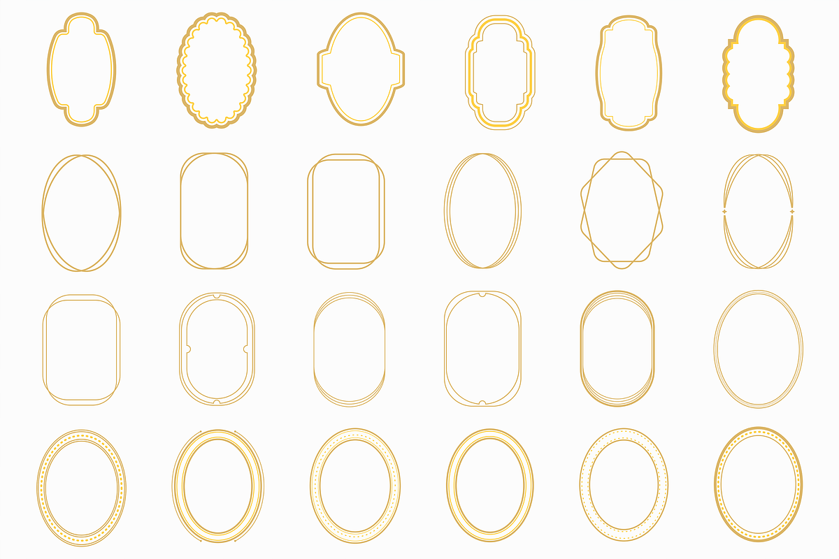 Oval Ornamental Frame Vector Bundle, a Decorative Illustration by Kusumaillustration (Photo 12 of 16)
