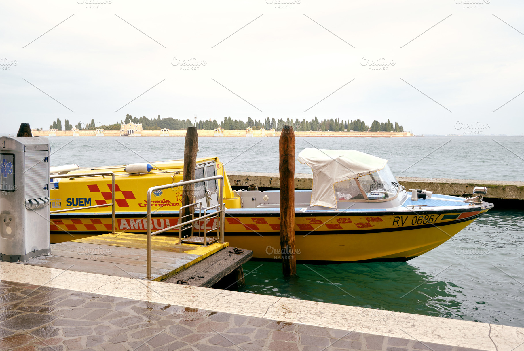 Ambulance boat moored in Venice, a Health & Medical Photo by BOOCYS