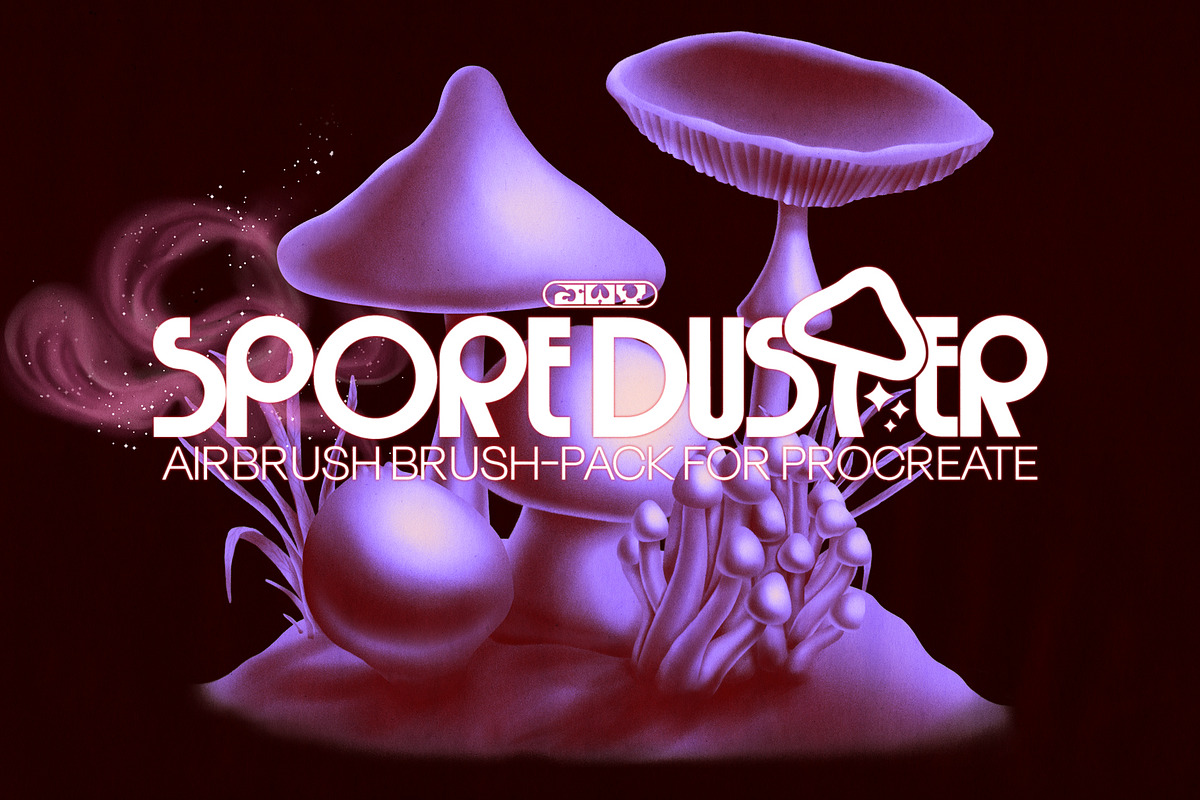 SPORE DUSTER - Procreate Edition, a Brush Add-On by Jordan Warren Visuals (Photo 1 of 9)