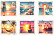 Summer Postage Stamp Clipart, an Illustration by OK Design (Thumbnail 3 of 5)