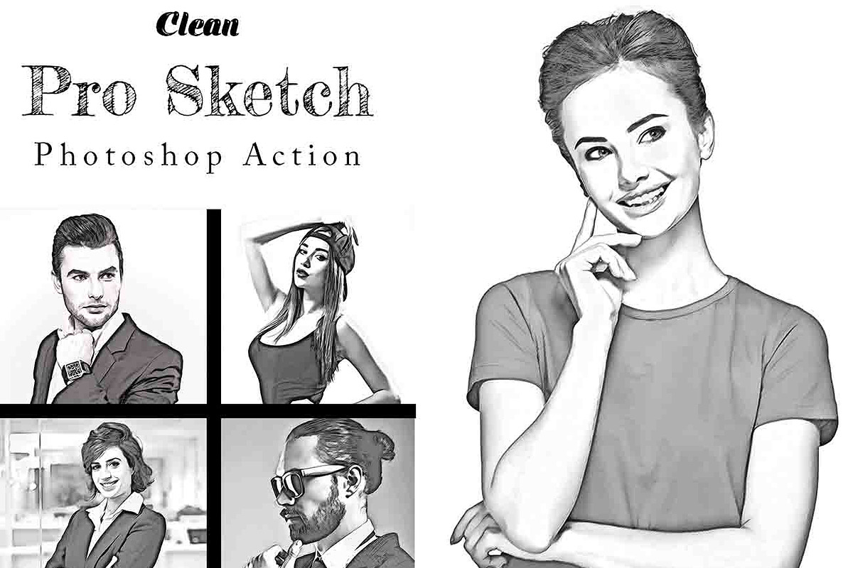 Faster Sketch Effect Ps Action, an Action Add-On by Studio Retouch (Photo 5 of 34)