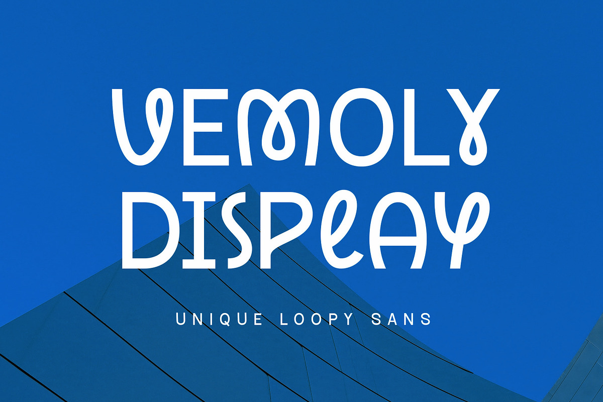 Vemoly Display, a Sans Serif Font by Arterfak Project (Photo 1 of 13)