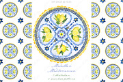 Blue Mediterranean Lemons Medallion, a Decorative Illustration by LABFcreations (Thumbnail 1 of 4)