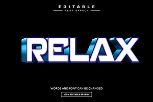 Relax 3D Editable Text Effect