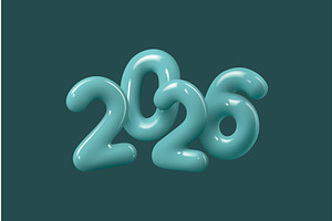 2026 New Year numbers., an Object Illustration by Liudmyla Matviiets