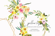 Watercolor Daffodil Bouquet & Frames, an Illustration by Patishop Art (Thumbnail 2 of 7)