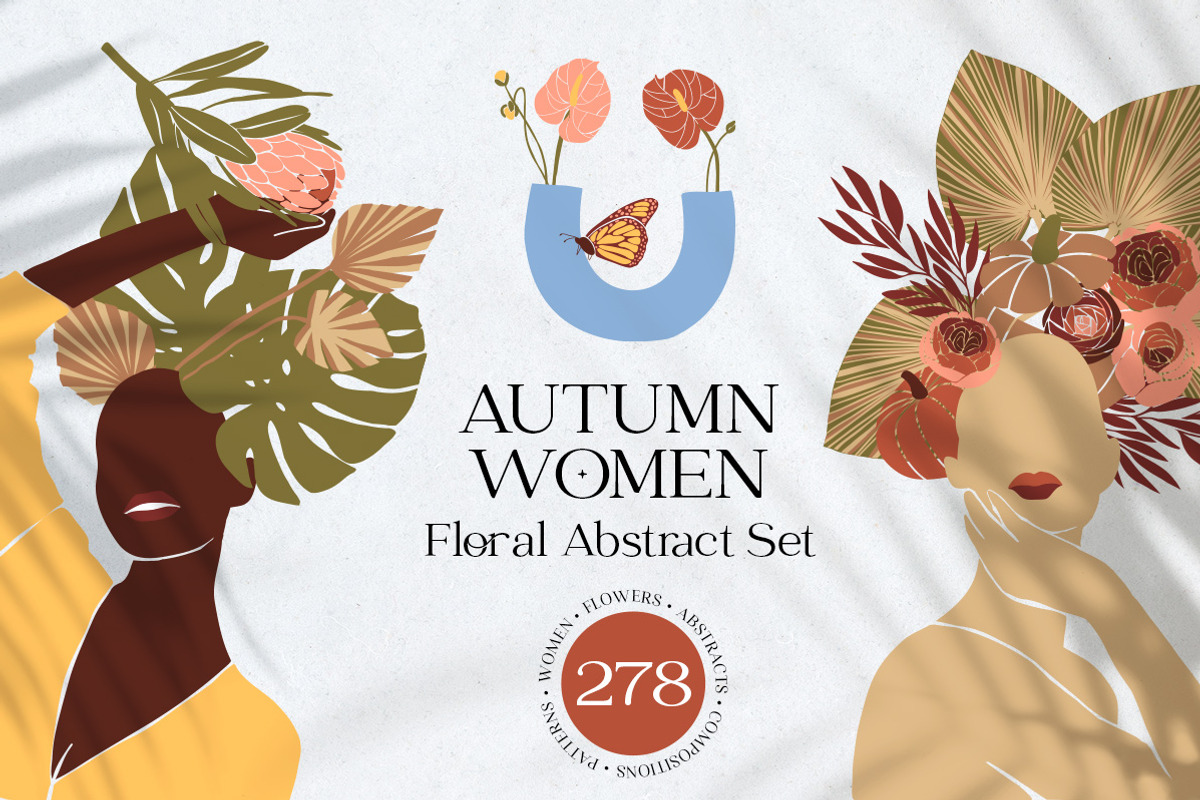 Autumn Women. Floral Abstract Set, an Object Graphic by Julie&Taily (Photo 1 of 21)