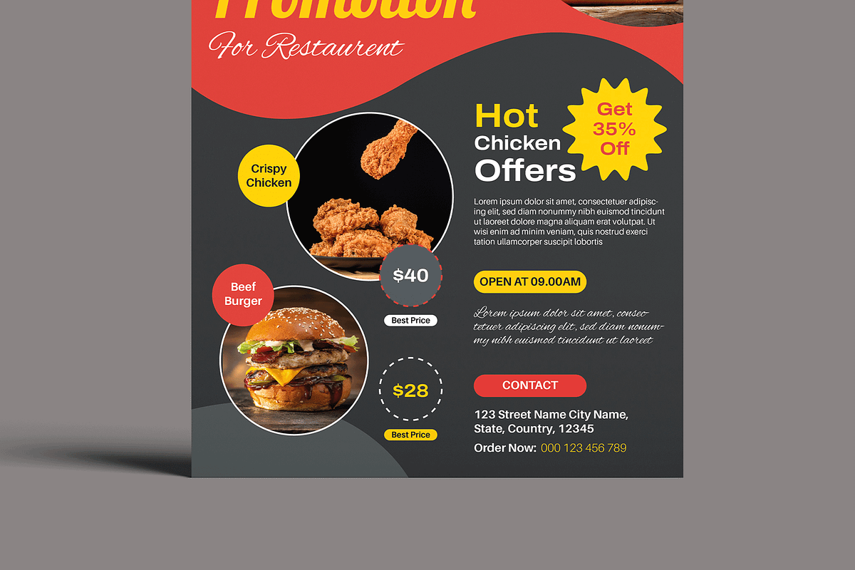 Food Promotion Poster Template, a Flyer Template by MightyDesign (Photo 5 of 8)
