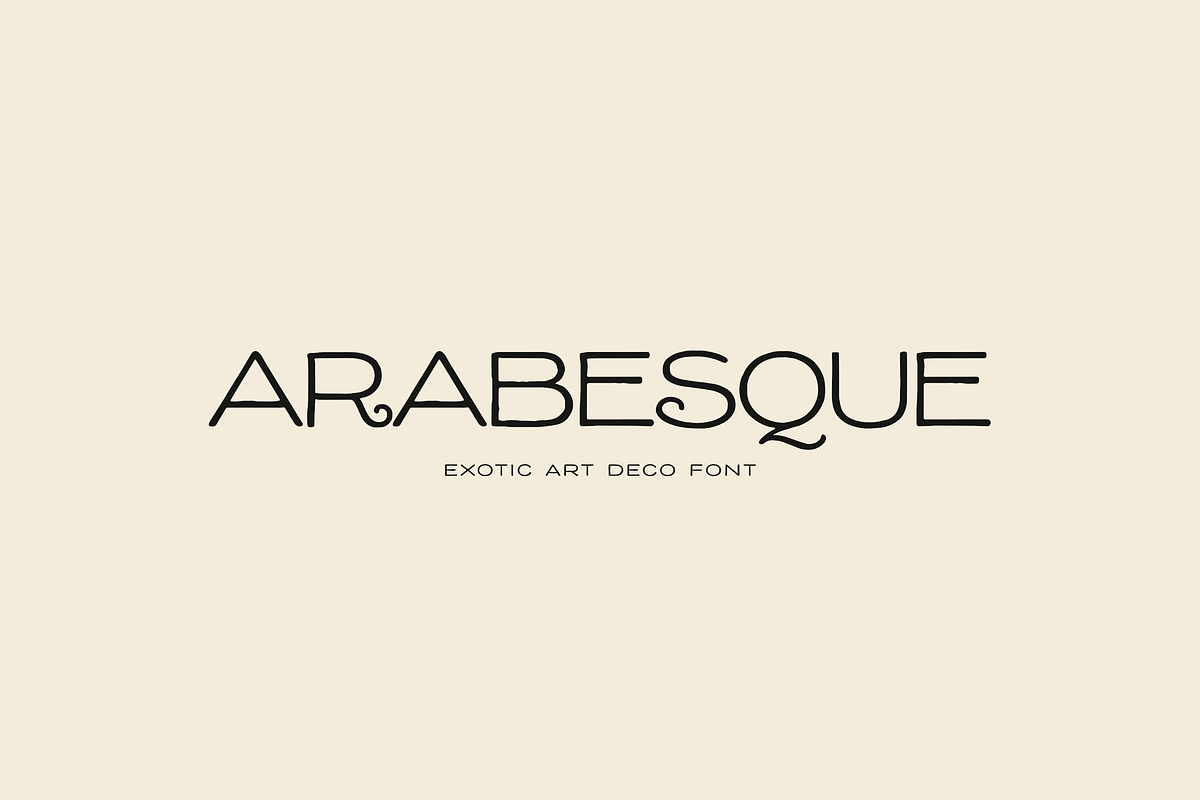 Arabesque Art Deco Font, a Sans Serif Font by gafaroff studio (Photo 1 of 6)