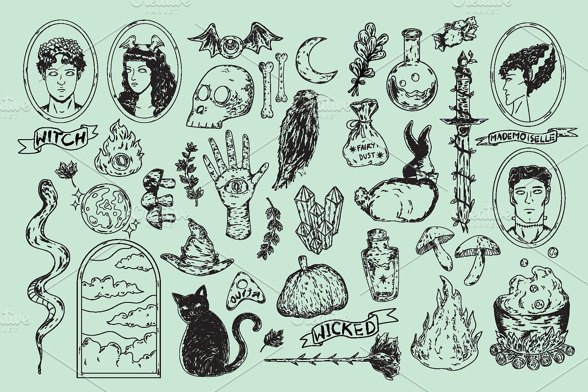 Witch Essentials Illustration Pack, an Illustration by rrrnte (Photo 7 of 7)
