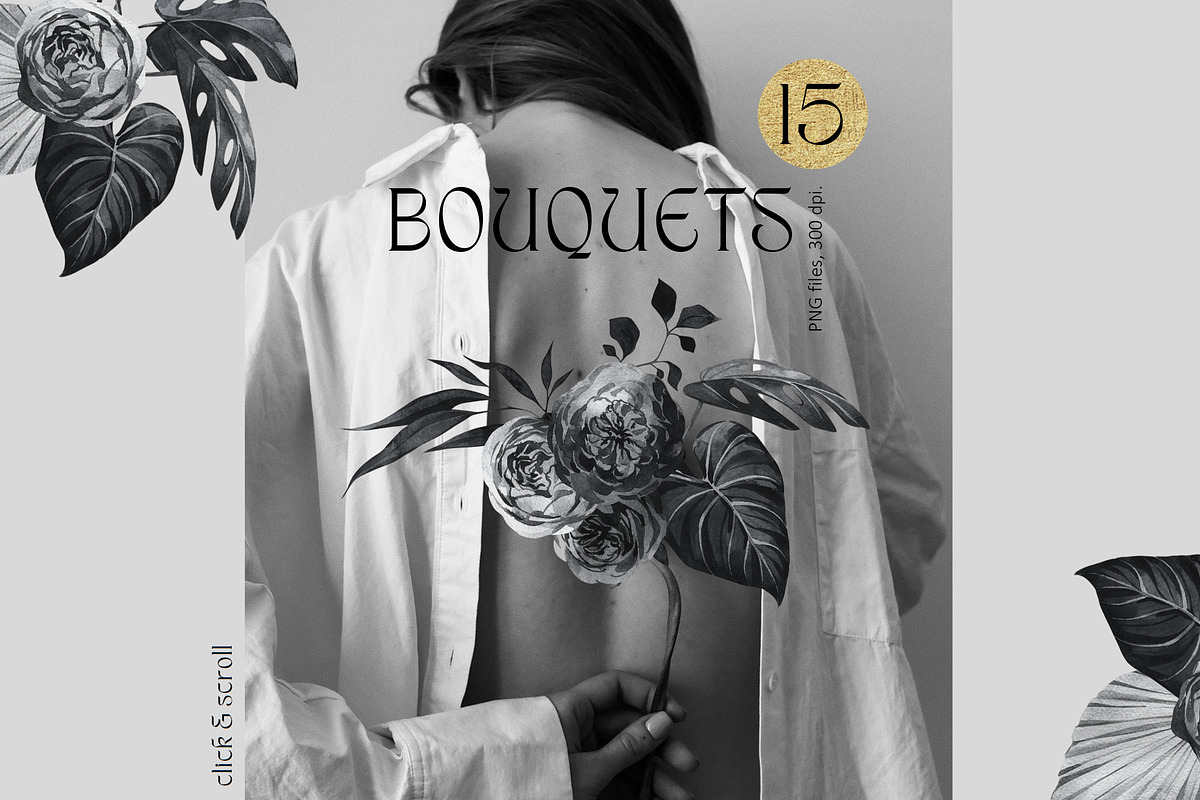 OBSCURED Black Floral collection, a Decorative Illustration by Anastezia Luneva (Photo 3 of 8)