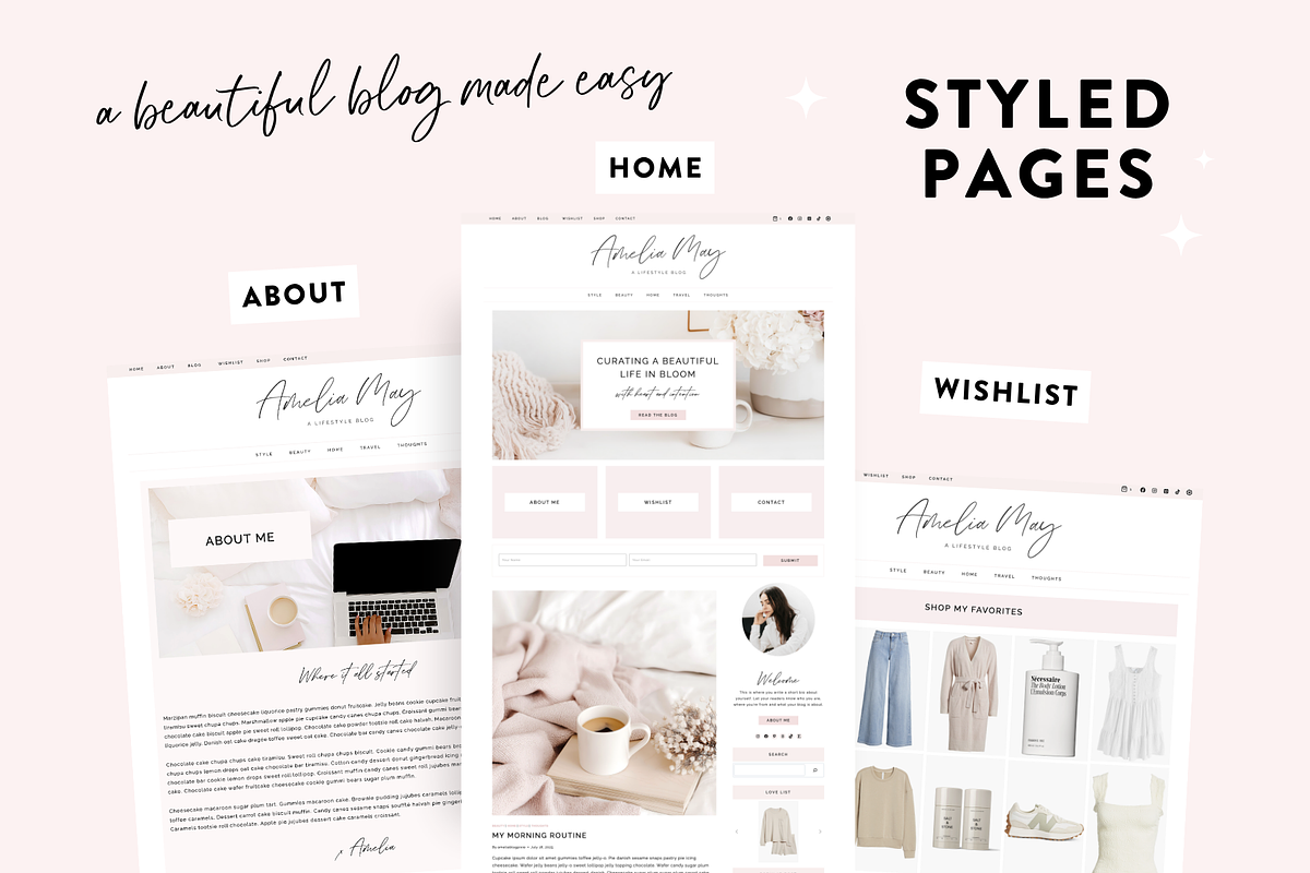 Pink Wordpress Blog Theme, a WordPress Template by Design Pixie (Photo 4 of 9)
